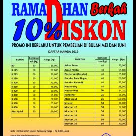 Promo    Berkah Ramadhan ATOZ  Beton instan dan Mortar